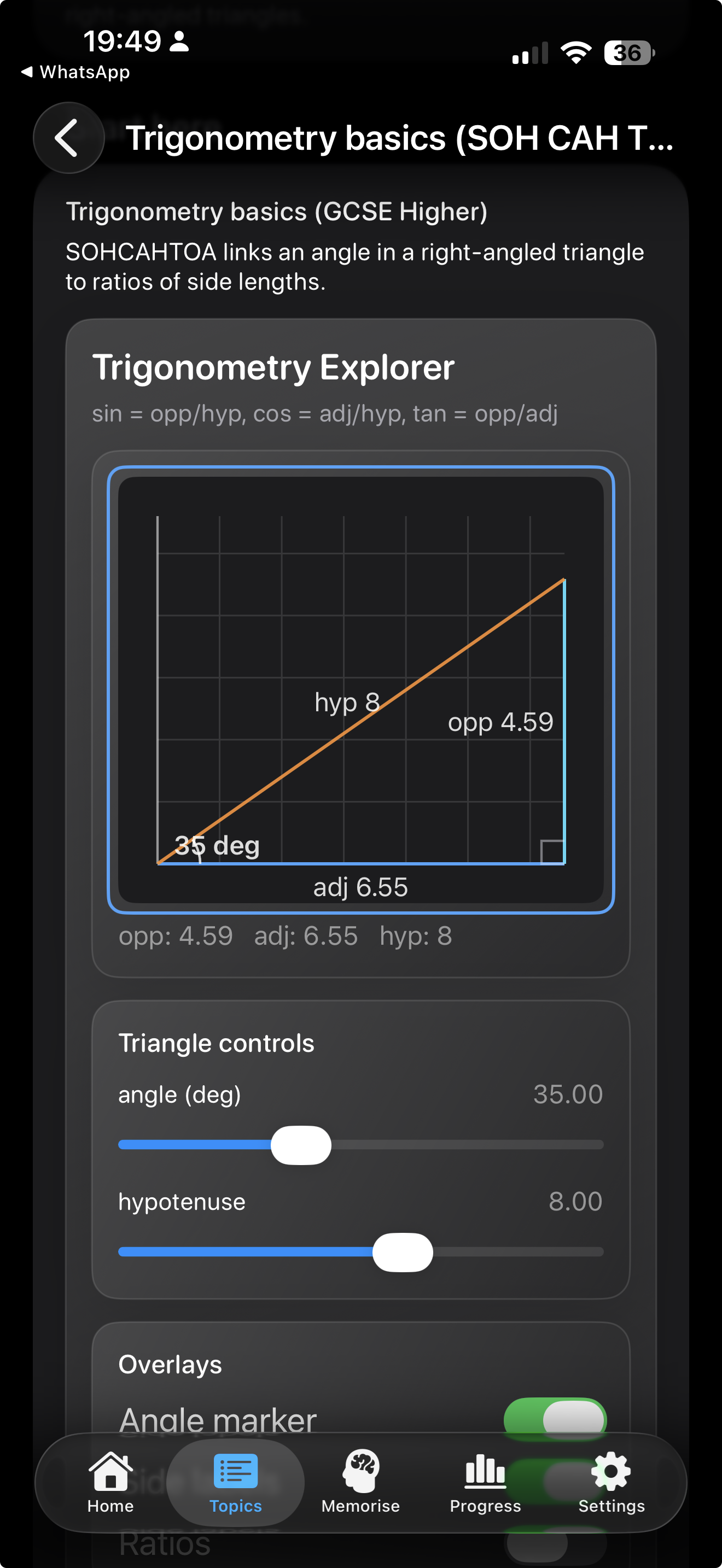 Mastery dashboard with progress indicators